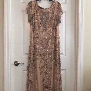 Blush Sequin Longline Gown Sz 16